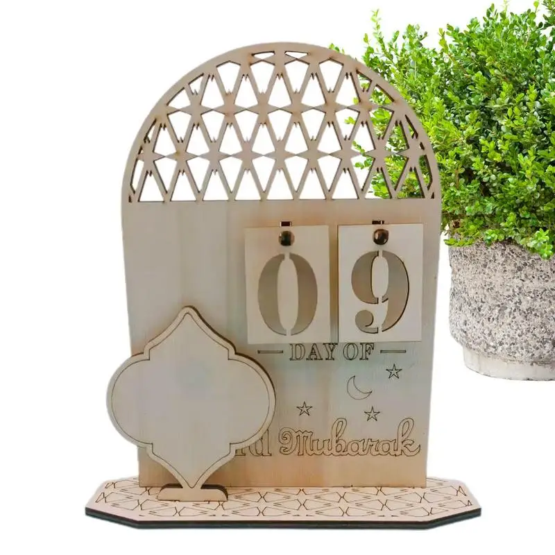 

Ramadans Countdown Calendar Wooden Eid Mubaraks Ornament Kareem Ramadans Decoration 2023 For Home Islamics Muslims Party Decor