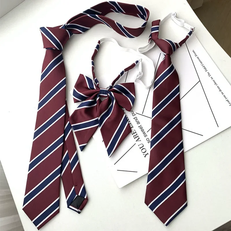 

Tie Decorate Bow Japanese for Tie Red Clothes Hand Female Accessories Ties Style College Striped Uniform Girls Student