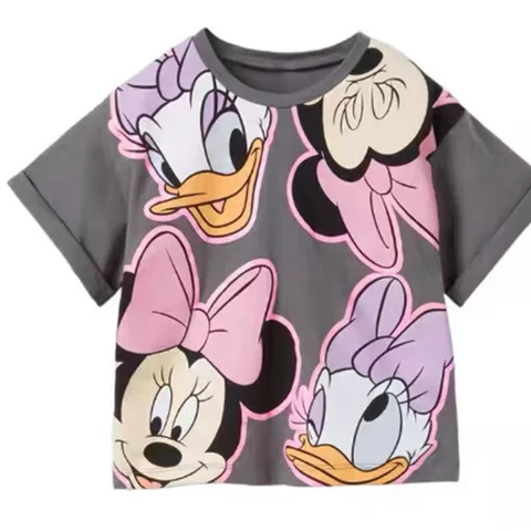 Летняя футболка с Микки Маусом для мальчиков, детская одежда, детские Топы с коротким рукавом, футболки для девочек, модные дизайнерские брендовые футболки с героями мультфильмов