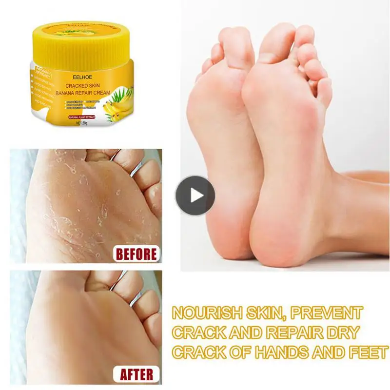 

20g Natural Banana Oil Anti-Drying Crack Foot Cream Heel Cracked Repair Cream Removal Dead Skin Hand Foot Therapy Feet Care Hot