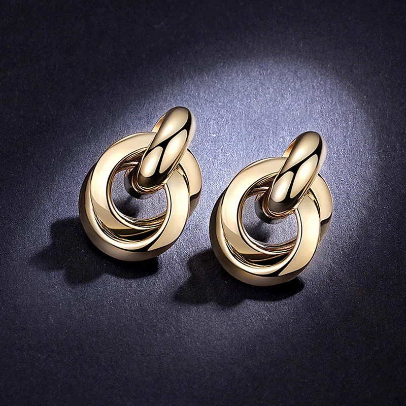 

Fashion Metal Women Drop Earrings Hollow Geometric Dangle Earrings for Girls Punk Round Earrings Fashion Brincos Gift