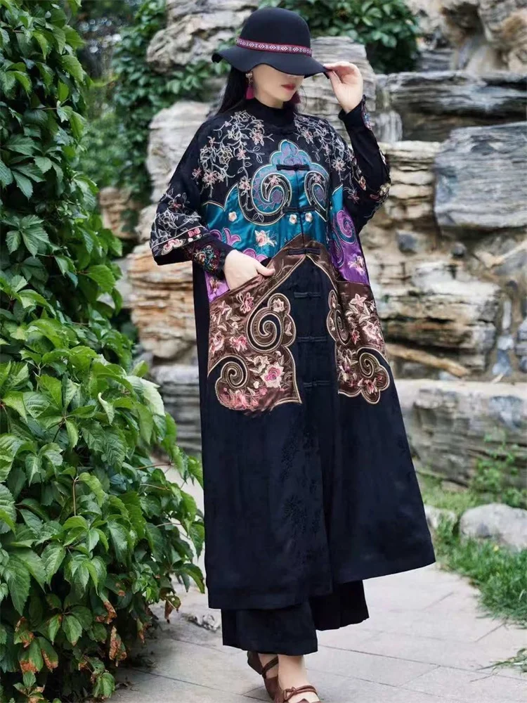 Этническая Sle Художественная ретро тяжелая промышленность Вышивка Верхняя