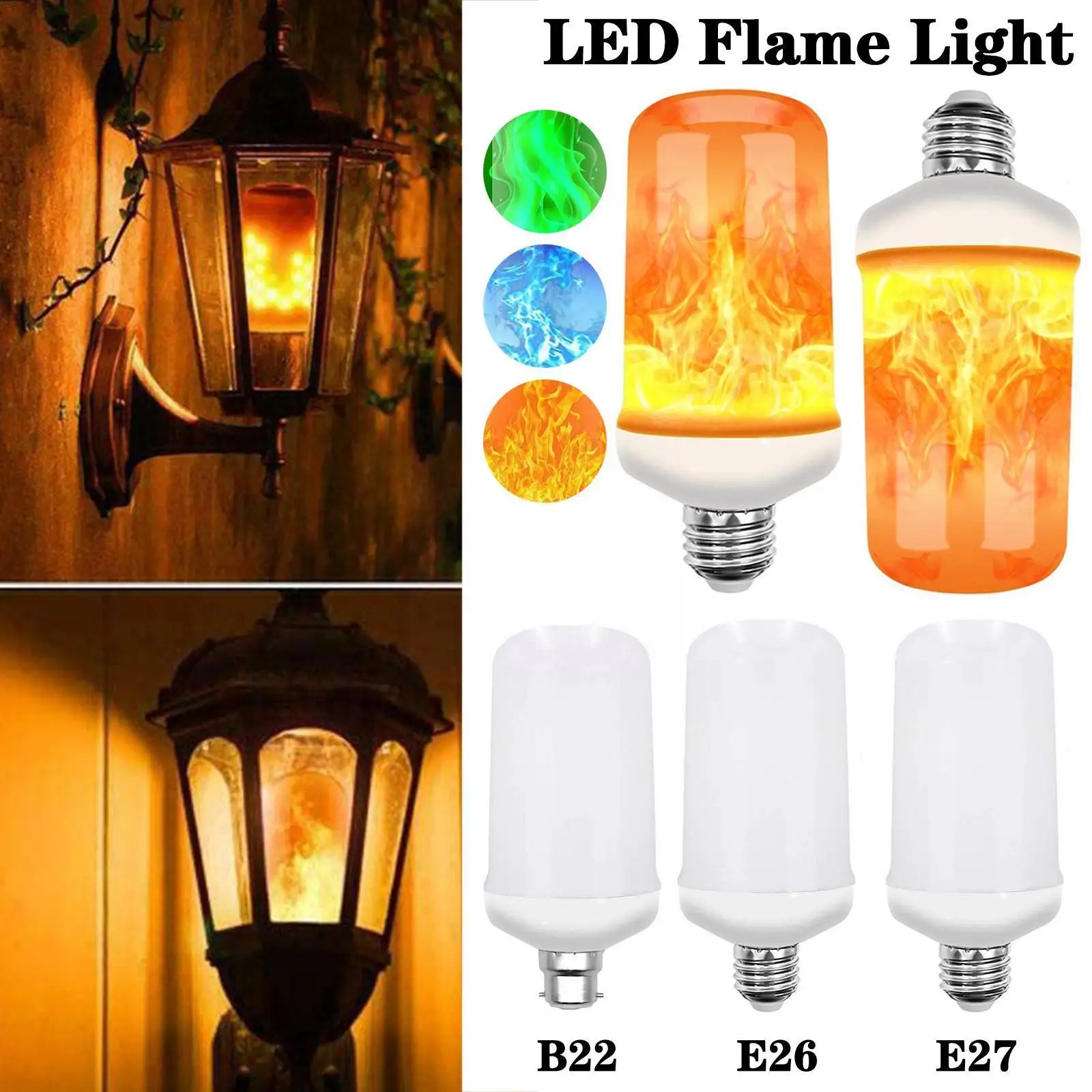 

E27 LED Flame Lamp E14 B22 Dynamic Flame Effect Light Bulbs AC110V 220V Creative Flickering Flame Candle Lights For Home De C6N9