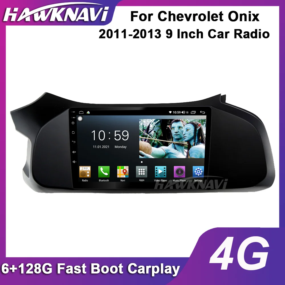 Автомобильный навигатор Hawknavi 9 &quot6 + 128G 2 Din для Chevrolet Onix 2011-2013 автомобильное радио