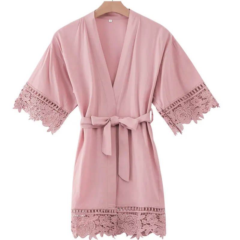 Wedding Robe Women Bride Robes Cotton Lace Robes Kimono Bridal Robes Bridesmaid Robes Bride Bathrobe Bride Sleepwear