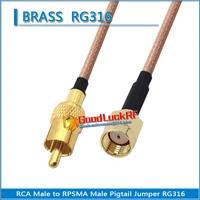 1x pcs rca male to rp sma rpsma rp male plug pigtail jumper rg316 cable copper rca to rpsma video recorder extend cable