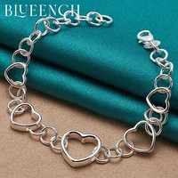 blueench 925 sterling silver heart piece round bracelet for womens daily matching casual age reduction jewelry