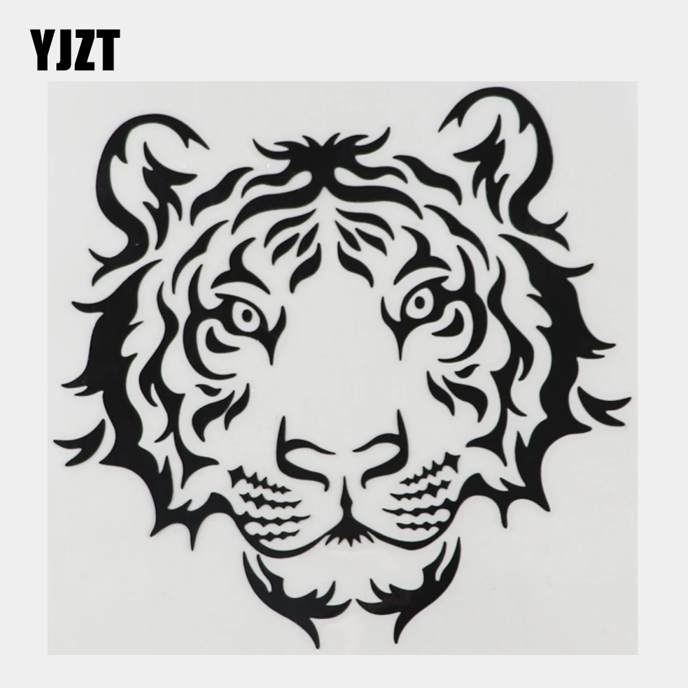 

YJZT, голова тигра, яркая в лесу, виниловая черная/серебряная наклейка, автомобильная наклейка 10C-0142