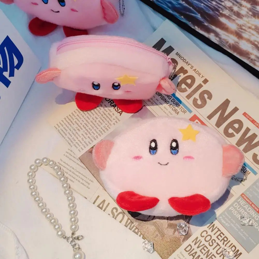 

Kawaii Bag 14Cm Pink Star Kirby Keychain Takara Tomy Keyring Soft Stuffed Plush Toys Waddle Dee Adventure Game Gifts Childrens