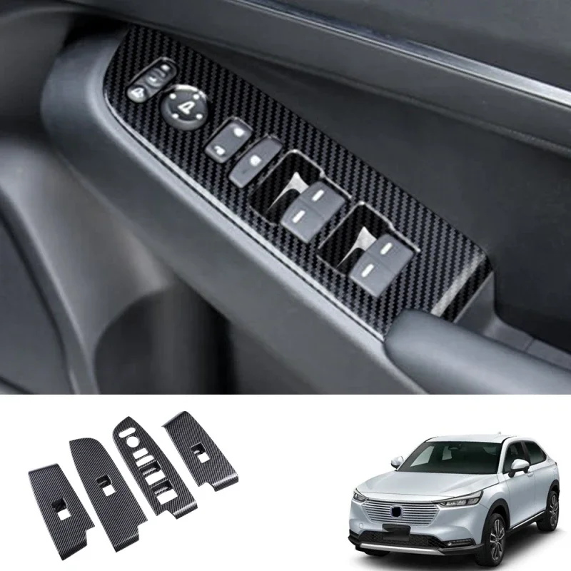 

RHD LHD для Honda Vezel HR-V E:HEV 2021 2022 2023 ABS кнопка стекла для подъема кнопки переключателя крышки двери подлокотника панель наклейка