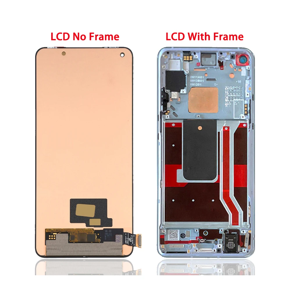 Cena Oryginalny 6.55 ''wyświetlacz AMOLED Dla OnePlus 8T LCD KB2001 KB2000 KB2003 Dla OnePlus8T Naprawa Ekranu Dotykowego LCD Części Z Ramką