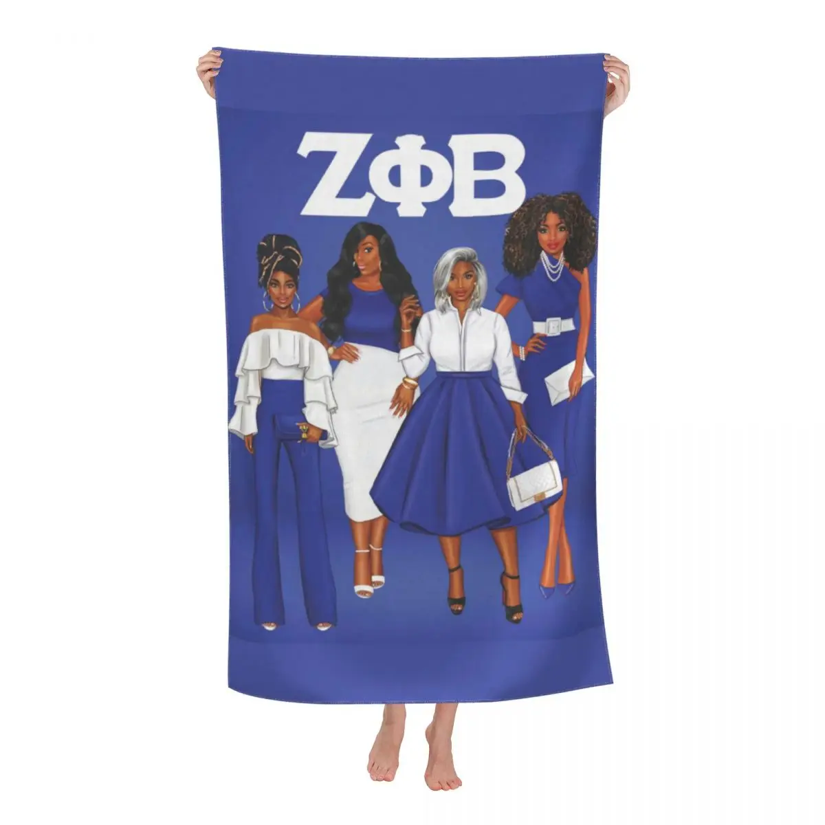 Пользовательское пляжное полотенце Zeta Phi Beta Sorority быстросохнущее супермягкое