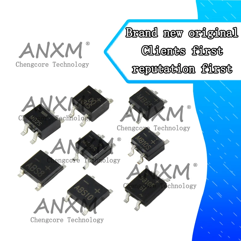 

20 Piezas New MB2S MB4S MB6S MB8S MB10S MB6F MB10F HD06 SOP-4 Rectifier Bridge Single-phase Bridge Rectifier