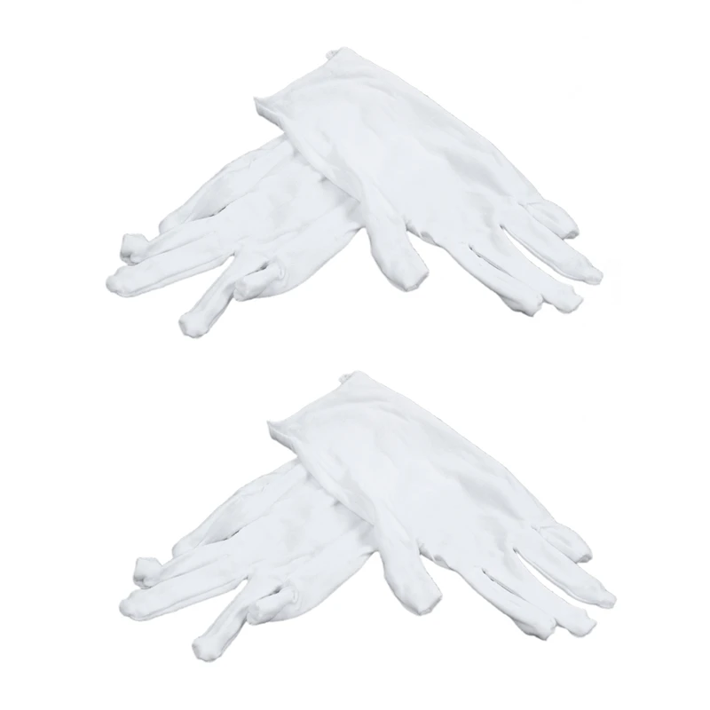 

Hot 2X White Cotton Gloves Anti-Static Gloves Protective Gloves For Housework Workers