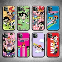 cartoon powerpuff girls phone case for iphone 13 12 11 pro max mini xs max 8 7 6 6s plus x 5s se 2020 xr cover