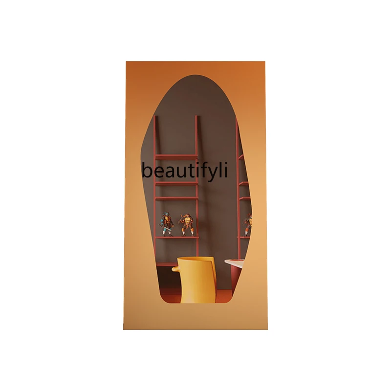 

LBX Full-Length Mirror Clothing Store Full-Length Mirror Modern Dressing Mirror LED Light Creative Bedroom Mirror