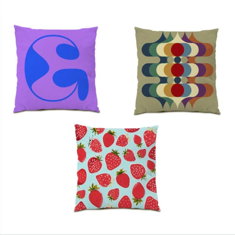 

Line Pillow Cover Sofa Living Room Decoration Stripes Plaids Print Cushion Cover 45x45 Throw Pillow Covers Velvet Bed E0274