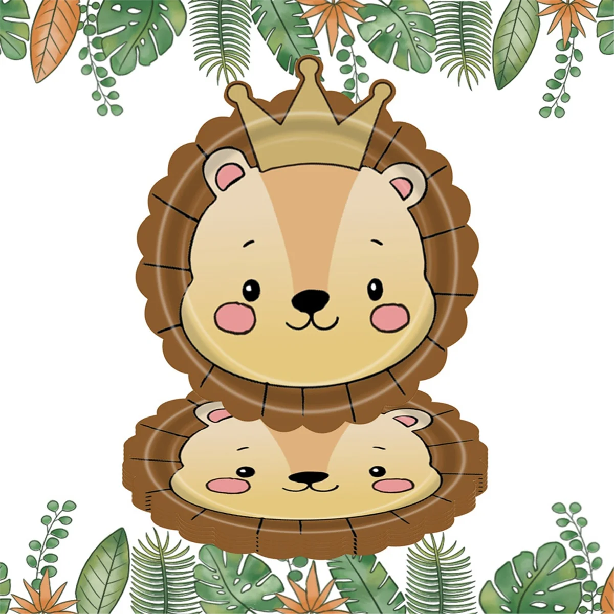 Бумажные тарелки с животными джунглей одноразовые набор столовых приборов для