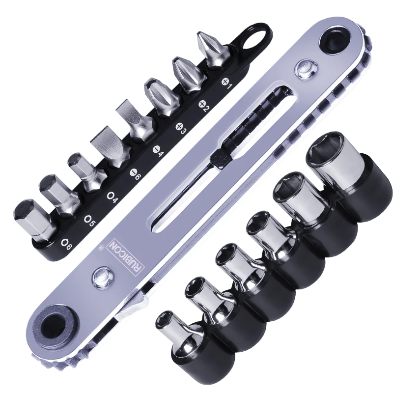 

16 pcs Ratchet Mini Wrench Screwdriver Set 1/4-Inch Driver Hex Shank Phillips Slotted Hexagon Torx Bits Screw Driver Tools