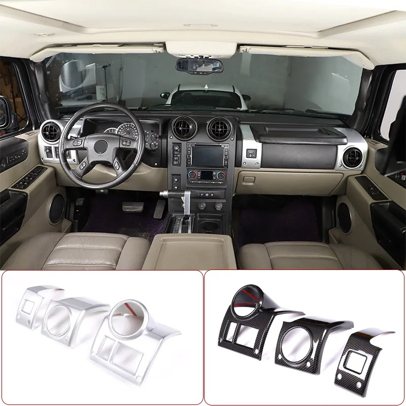 Marco de salida de aire acondicionado para coche, pegatina decorativa, accesorios interiores de coche, ABS plateado, para Hummer H2 2003-2007