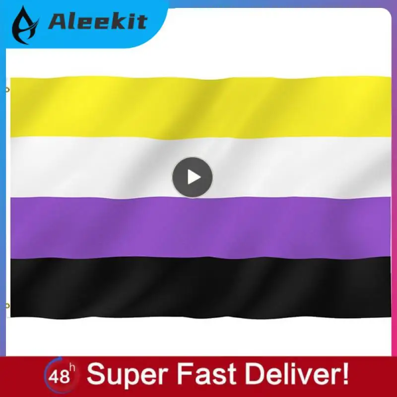 Баннер из полиэстера Nb Pride, Радужный Флаг с радугой, устойчивый к выцветанию, необычный Радужный Флаг для декора 90x150 см, Genderqueer