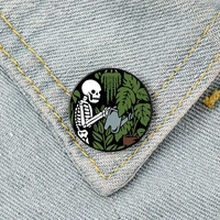 plant love printed pin custom funny brooches shirt lapel bag cute badge cartoon cute jewelry gift for lover girl friends