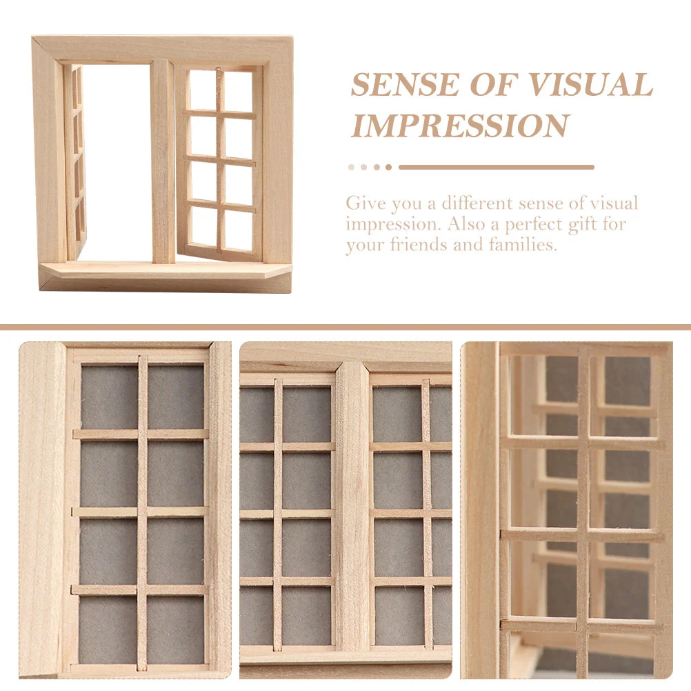 Имитация дверей и окон деревянная миниатюрная модель декор неокрашенная детская