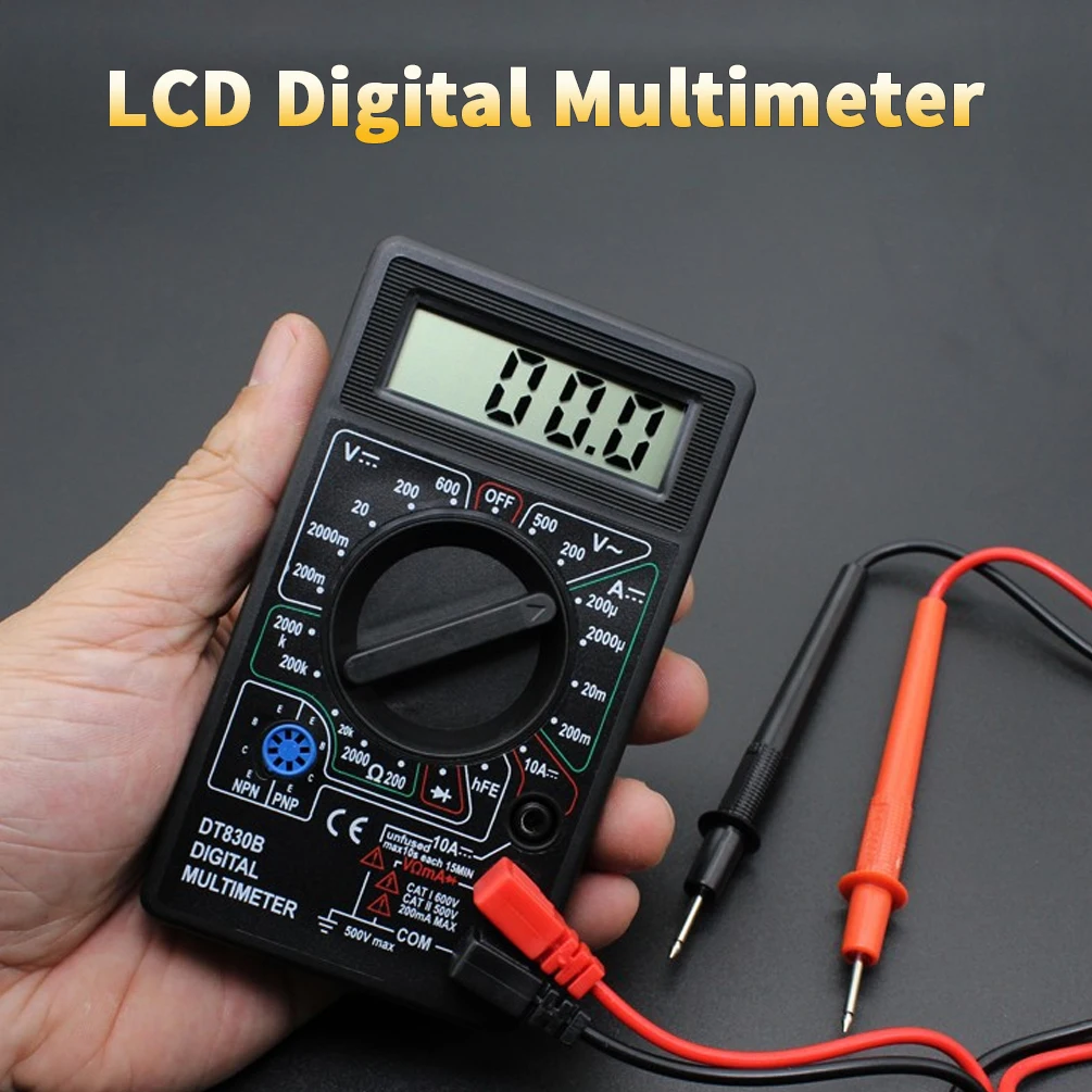 

DT-830B LCD Digital Multimeter AC/DC 750/1000V Multi Meter Electric Voltmeter Ammeter Ohm Tester Amp Volt Current Voltage Meter