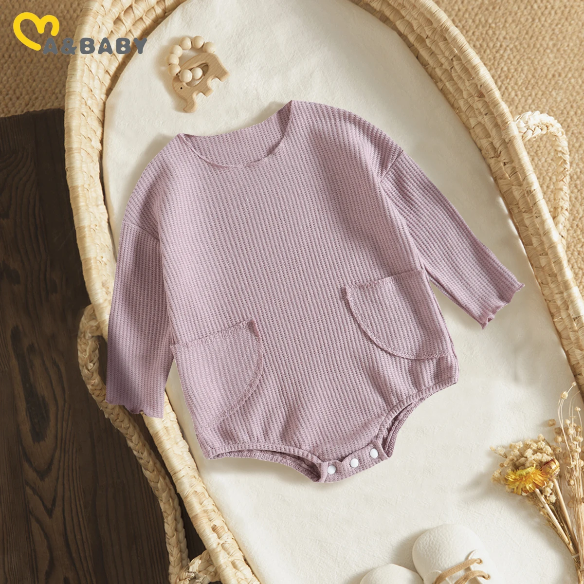 

Детский комбинезон с длинным рукавом Ma & Baby, тонкий мягкий комбинезон для новорожденных девочек и мальчиков 0-24 мес., одежда на осень и весну