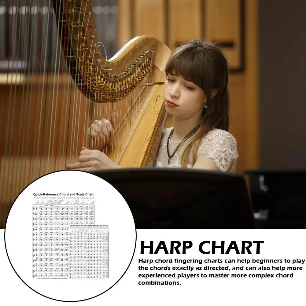 

Harp Chart Guitar Chord Chart Classical/Folk Music Learning Aid Poster Reference Tabs Chart Cheatsheets Harp Chord Score Music