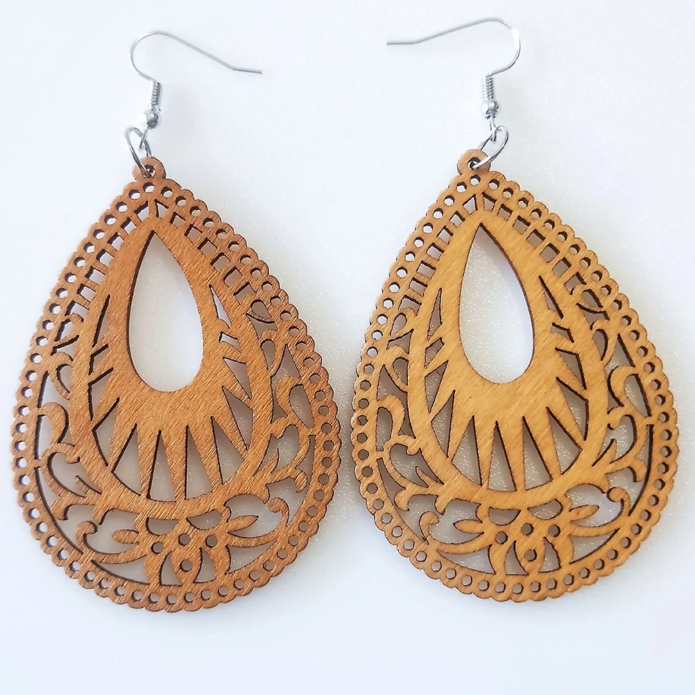 Украшение для ушей преувеличенный африканский узор геометрический ромб