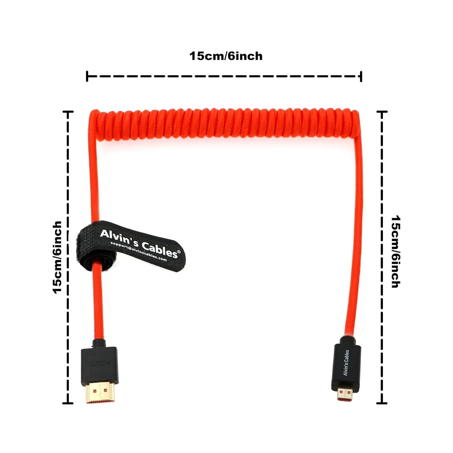 Фото Оплетеный спиральный кабель Micro HDMI на Full HDMI 8K 2.1 для Atomos Ninja V 4K 60P №5