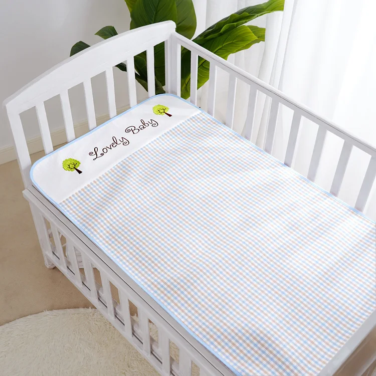 2022 New Crib Ramie Cotton Mat 3D Mesh Summer Kindergarten Nap Embroidery Mat Sweat-absorbing and Breathable