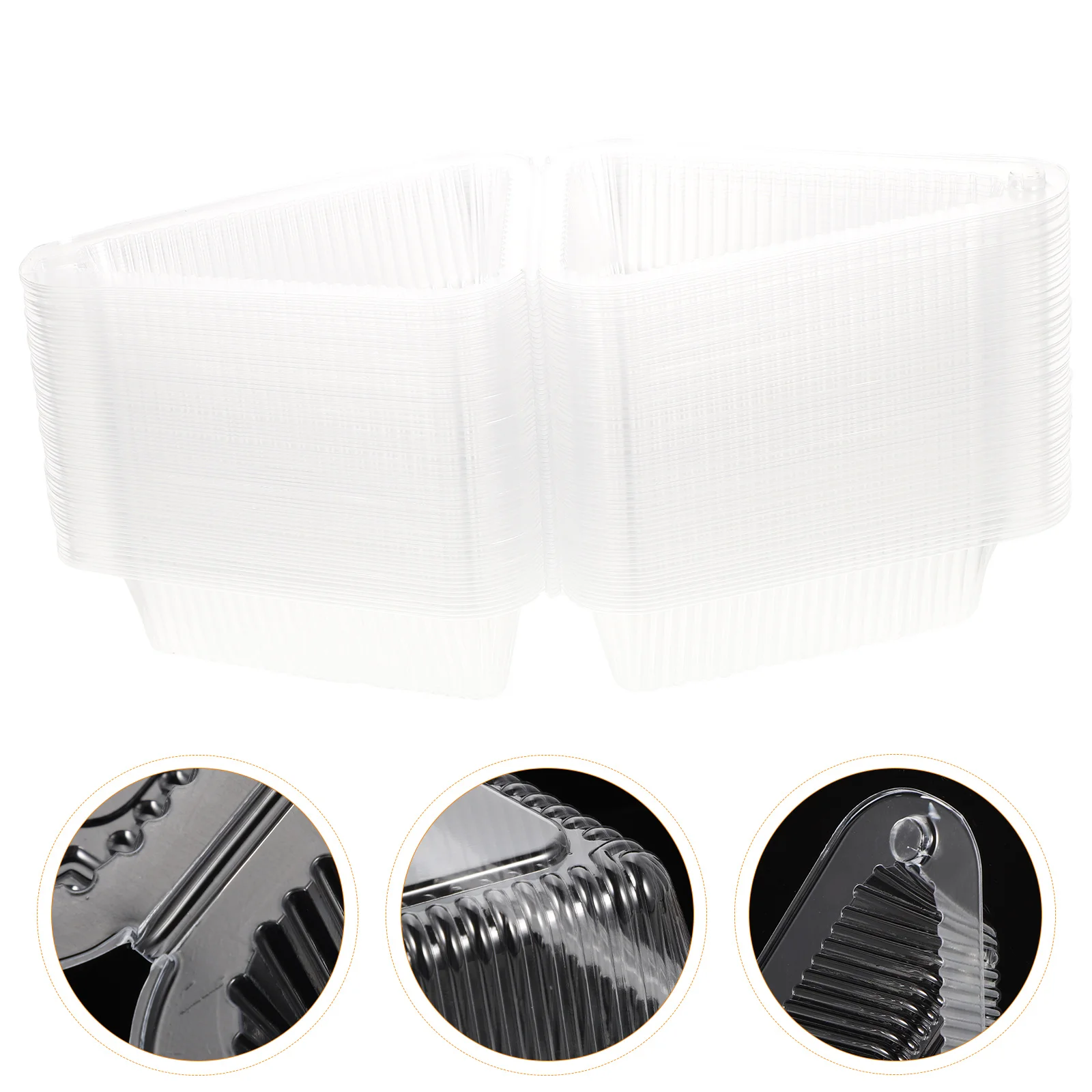 

100 Sets of Clear Sandwich Packaging Boxes Portable Cake Packing Boxes Sandwich Boxes