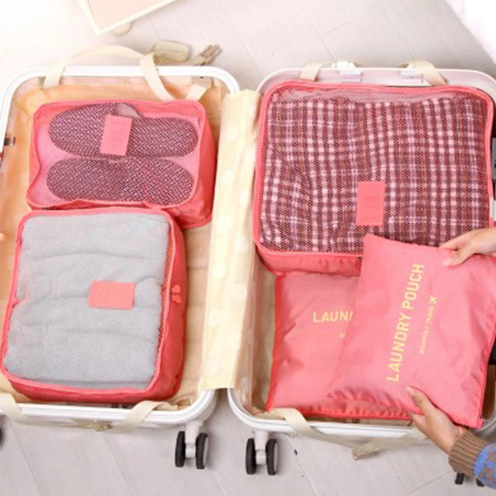 Дорожный органайзер, сумки для хранения, 6 шт., набор для упаковки чемоданов, чехлы для хранения, портативный водонепроницаемый органайзер для багажа