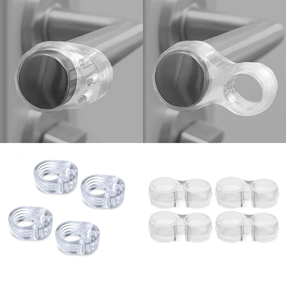 

4Pcs Silica Gel Door Stop Transparent Door Handle Buffer Baby Safety Shockproof Pad Walls Furniture Protective Home Door Stopper