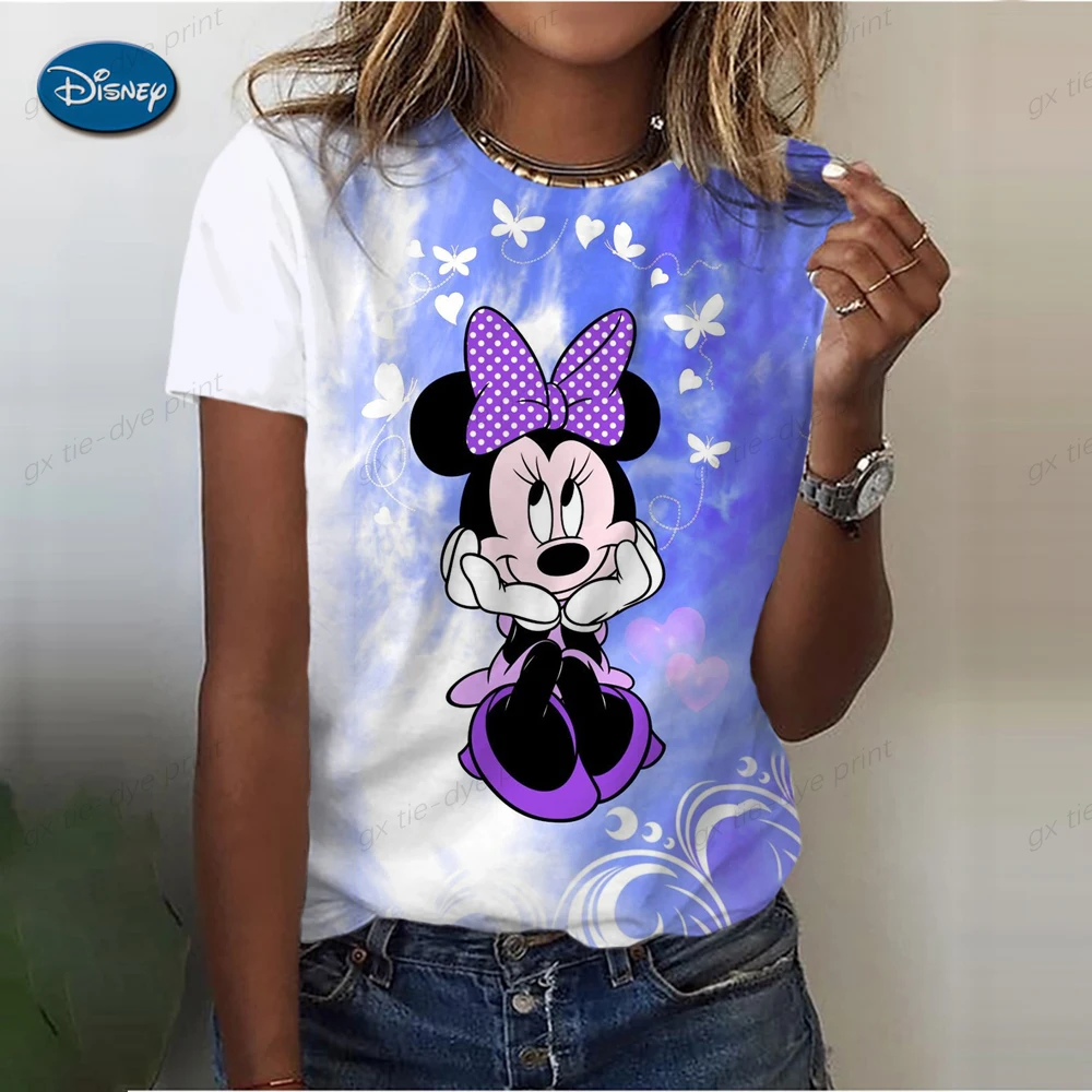 Women T-Shirts Disney Mickey Mouse Print Summer Girls Kawaii Female T Shirt Kids Size Oversized Tops Tees Fashion Camisetas