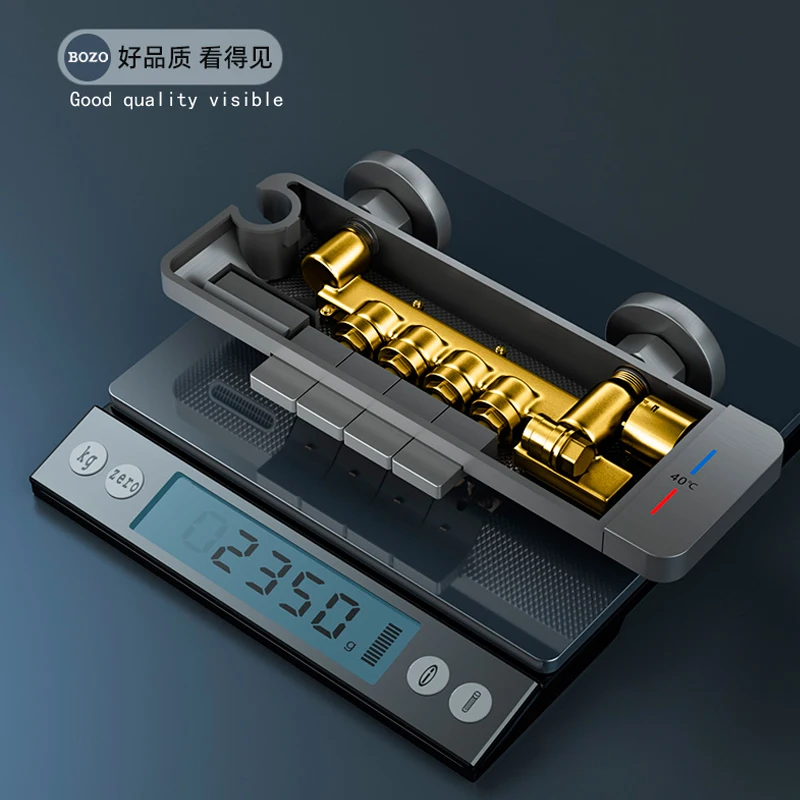 Набор для душа Junyue с постоянной температурой медный серый усилитель ванной