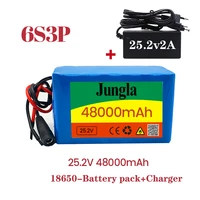 super new 6s3p 24v 18650 lithium ion battery 25 2 v 48000mah electric bicycle moped electric lithium ion battery packcharger