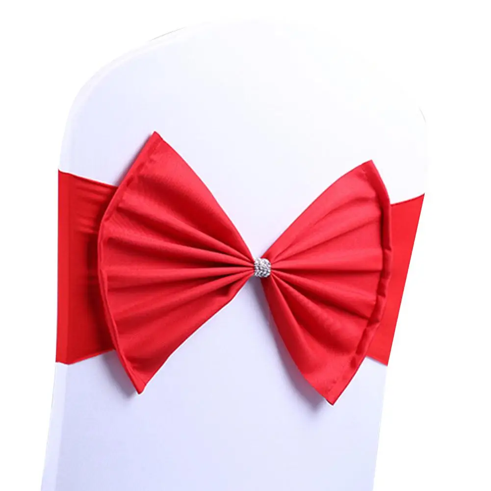 

Premium Chair Sashes High Elastic Chair Back Bow Tie For Wedding Party Anniversaries Xmas Birthday Shower Decoration