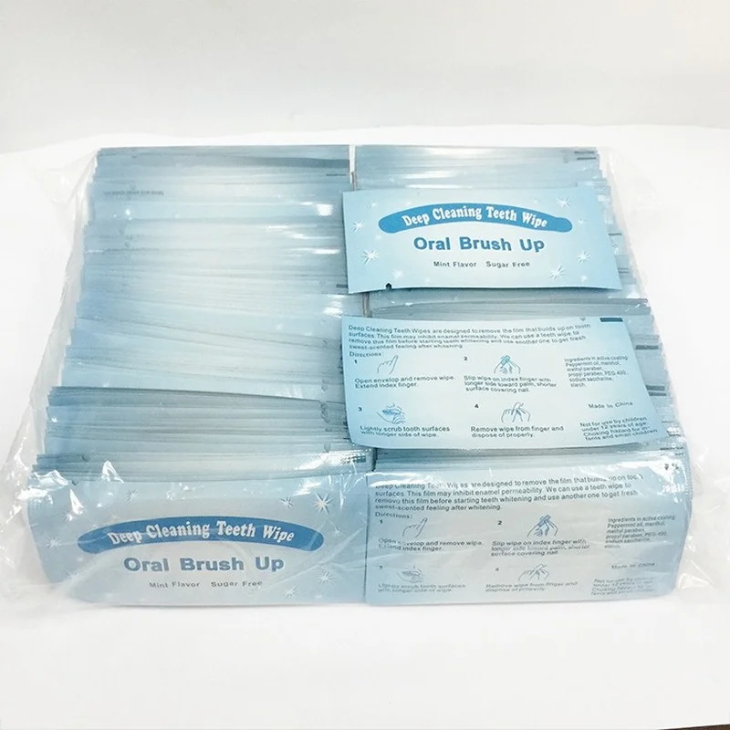 

100pcs Deep Cleaning Teeth Wipes Teeth Whitening Aid Dental Brush Up Finger Wipe Tooth Cleaning Oral Hygiene Care Tool