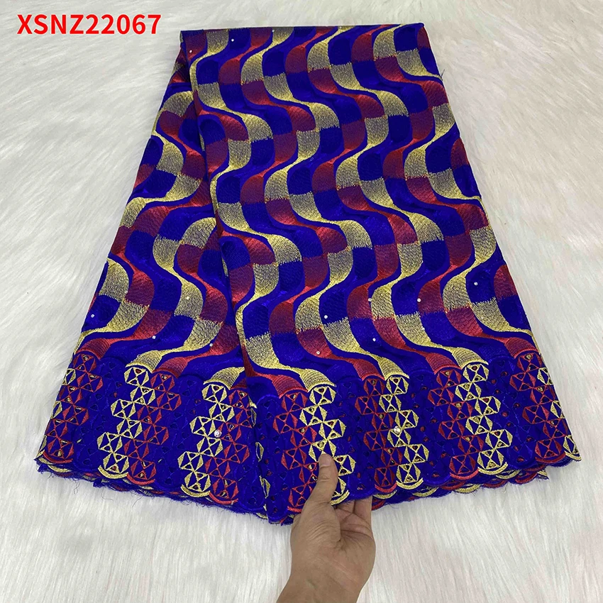 

Selling Africa cotton edge printing 5 yards lace fabric XSNZ22067