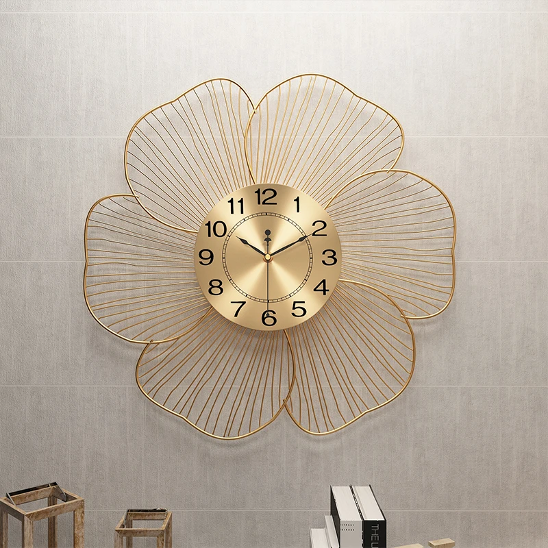 

Nordic Large Wall Clock Luxury Modern Design Creative Gold Wall Clock Big Unique Living Room Hotel Lobby Home Hanging Ornaments