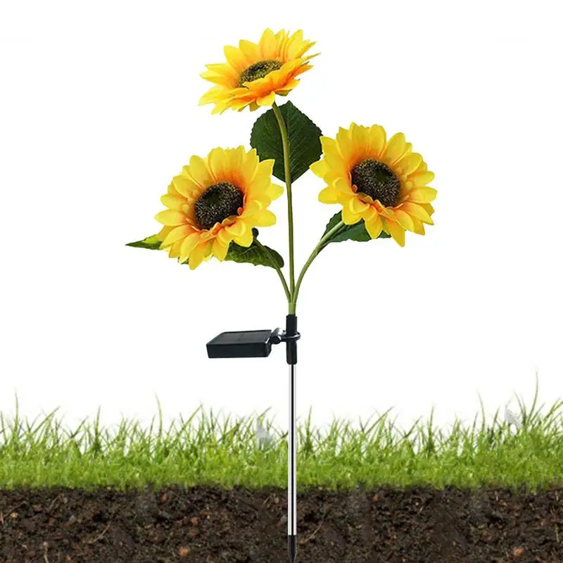 

Solar Sunflowers Outdoor Waterproof Solar Powered Walkway Lights IP 65 Waterproof Decorative Lamps For Patio Yard Garden Porch