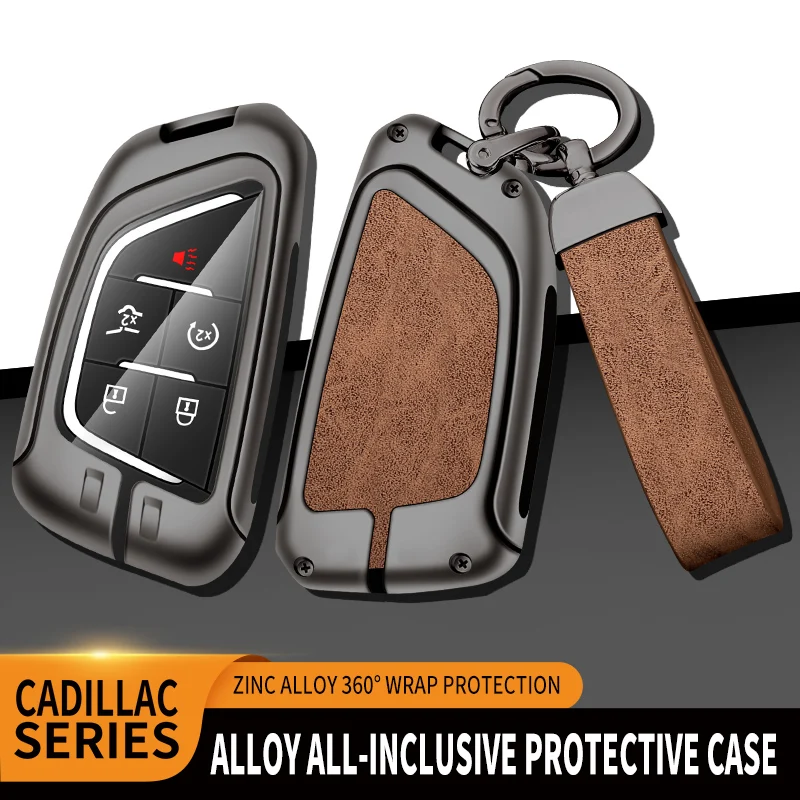 

Zinc Alloy Car Key Case Cover For Cadillac Escalade CTS XTS ATS ATS-L XLS SRX 2015 4/5/6 Button 28T CTS-V XT5 CT6 Protect Shell