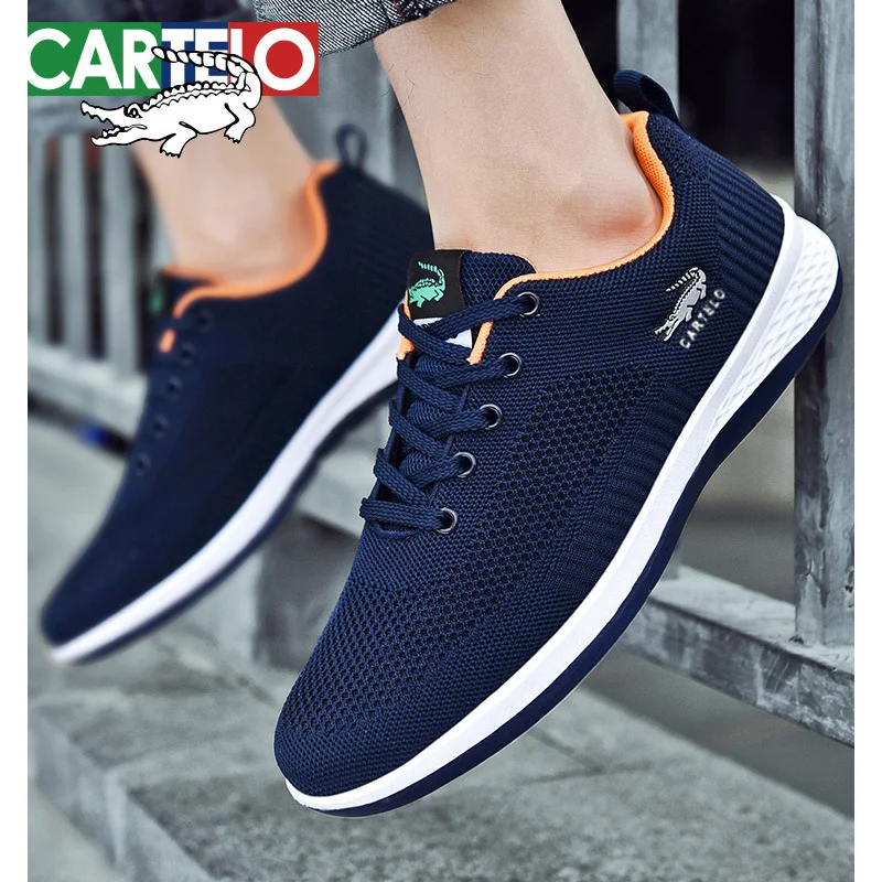 

CARTELO Hot-selling Classic Casual Sneakers for Men's Mesh Breathable Elastic Lace Shoes Male Workout Sports Running Shoes