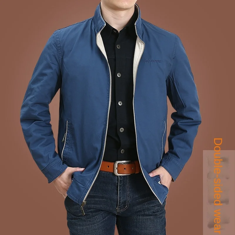 Куртка мужская двухсторонняя с воротником стильная одежда для путешествий