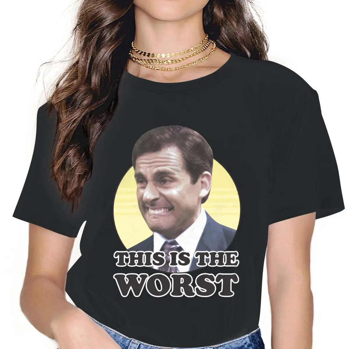 

This Is The Worst Female Shirts The Office Michael Scott TV Loose Vintage Women Clothing Harajuku Casual Feminine Blusas