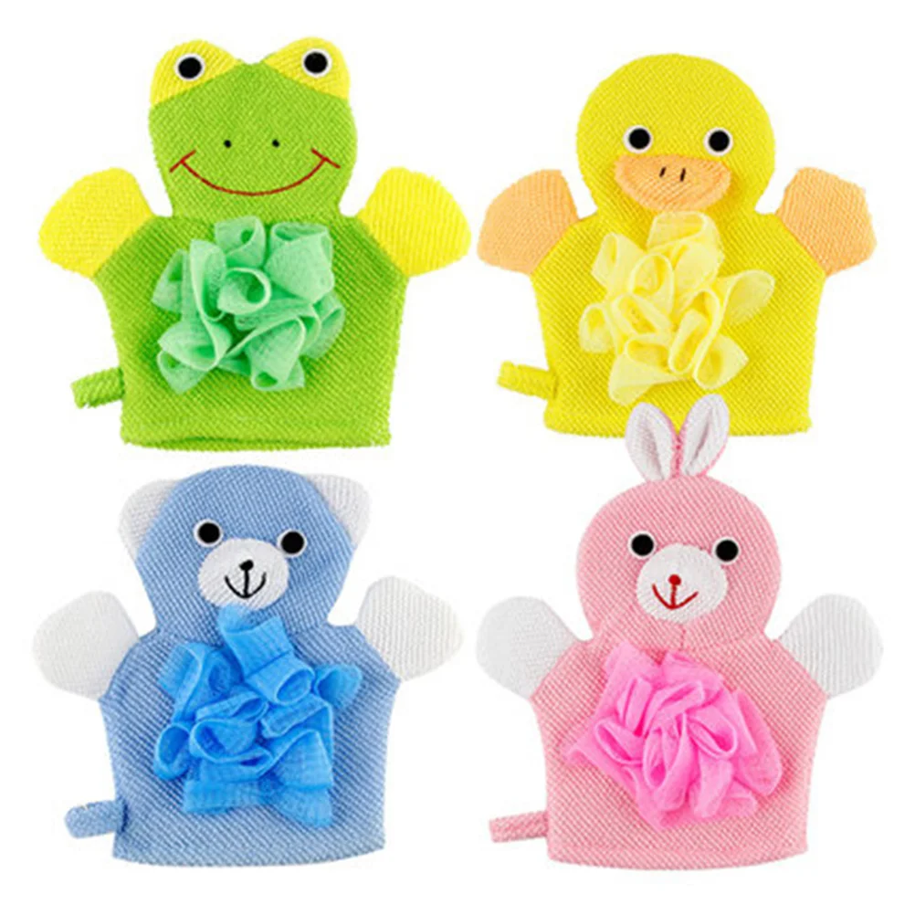 

Bath Mitt Kids Sponge Gloves Baby Shower Body Wash Scrub Cartoon Loofah Scrubber Exfoliating Washcloths Animal Children