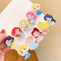2022 new bulk acrylic cute cartoon princess mermaid hairpin for girl children fairy kawaii side hair clips fashion accessories